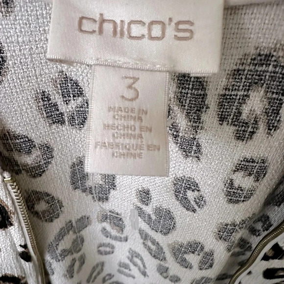 Chicos..Zip Up Sweater Animal Print Size 3 (16-18) - Picture 6 of 10